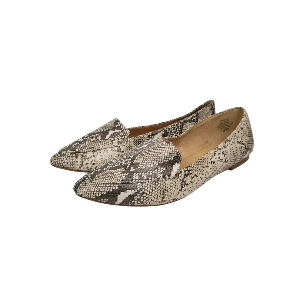 Coconuts by Matisse Women's Snake Print Pointed Toe Loafer Flats Size 10W